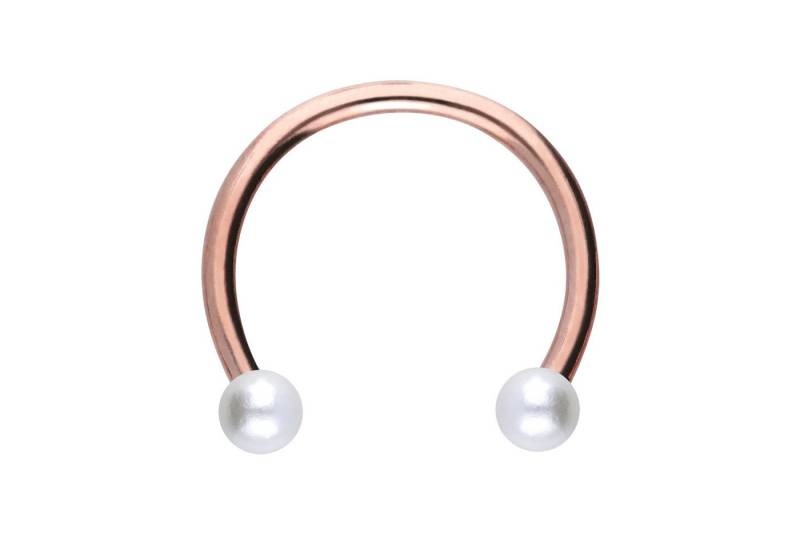 PIERCINGLINE Piercing-Set Titan Hufeisenring SYNTHETISCHE PERLEN (Hufeisen-Ringe / 1 Stk) von PIERCINGLINE