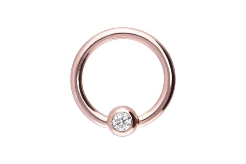 PIERCINGLINE Piercing-Set 14/18 Karat Gold Klemmkugelring MOISSANIT (Klemm-Ringe / 1 Stk) von PIERCINGLINE