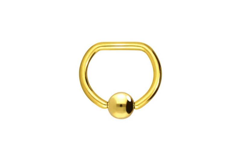 PIERCINGLINE Nasenpiercing Chirurgenstahl Klemmkugelring D-FORM (Klemm-Ringe, 1-tlg) von PIERCINGLINE