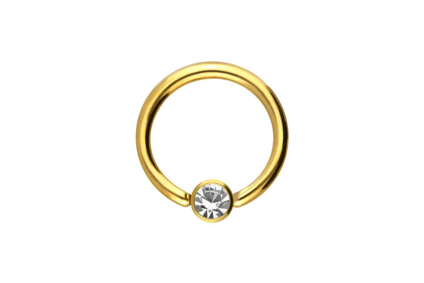 PIERCINGLINE Piercing-Set Chirurgenstahl Klemmkugelring DISC + KRISTALL (Klemm-Ringe / 1 Stk) von PIERCINGLINE