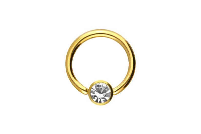 PIERCINGLINE Piercing-Set Chirurgenstahl Klemmkugelring DISC + KRISTALL (Klemm-Ringe / 1 Stk) von PIERCINGLINE