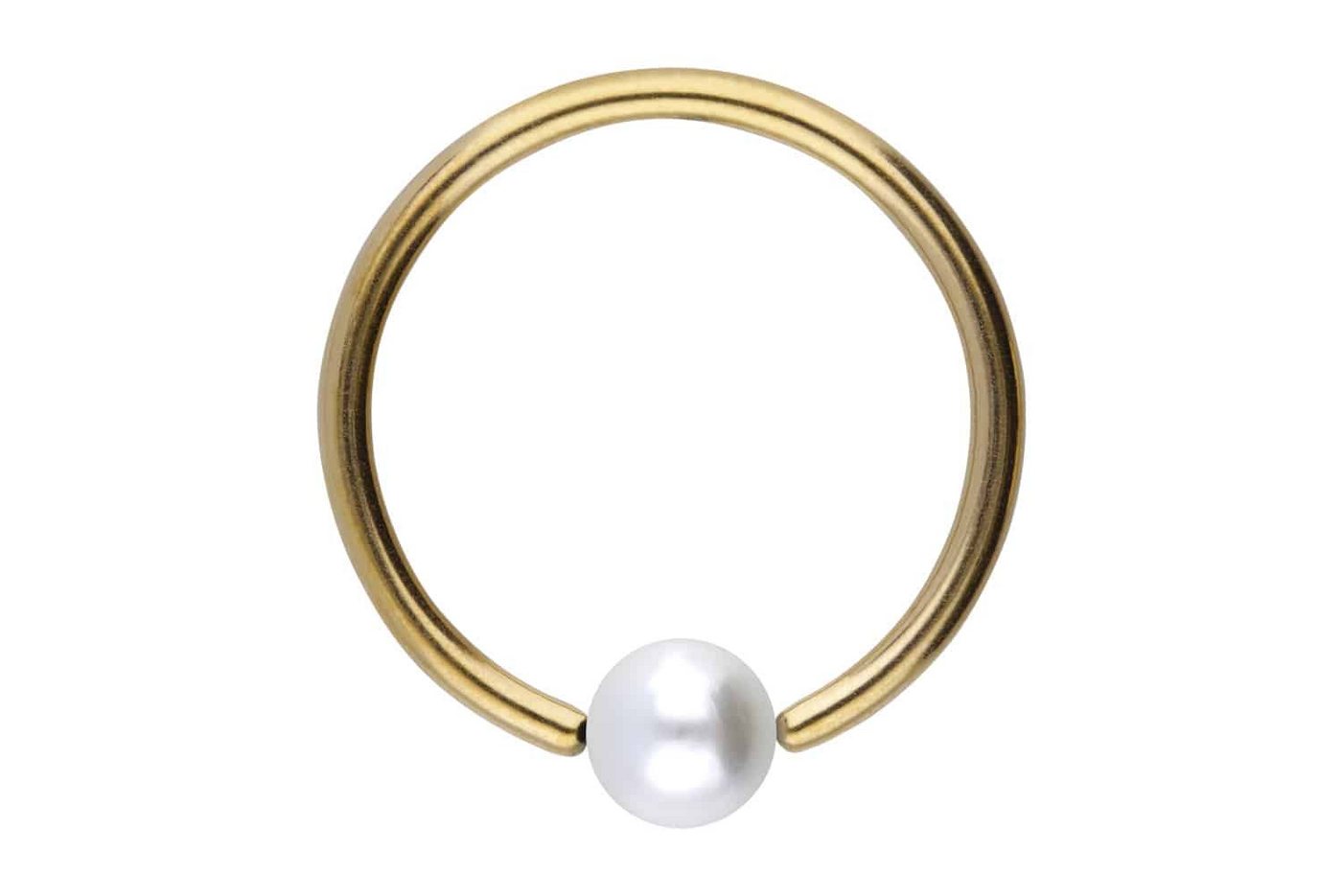 PIERCINGLINE Piercing-Set Chirurgenstahl Klemmkugelring SYNTHETISCHE PERLE (Klemm-Ringe / 1 Stk) von PIERCINGLINE