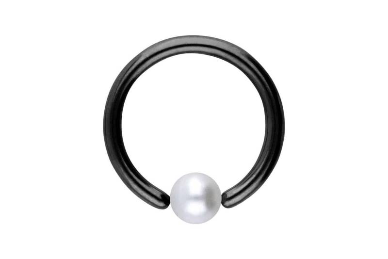 PIERCINGLINE Nasenpiercing Chirurgenstahl Klemmkugelring SYNTHETISCHE PERLE (Klemm-Ringe, 1-tlg) von PIERCINGLINE