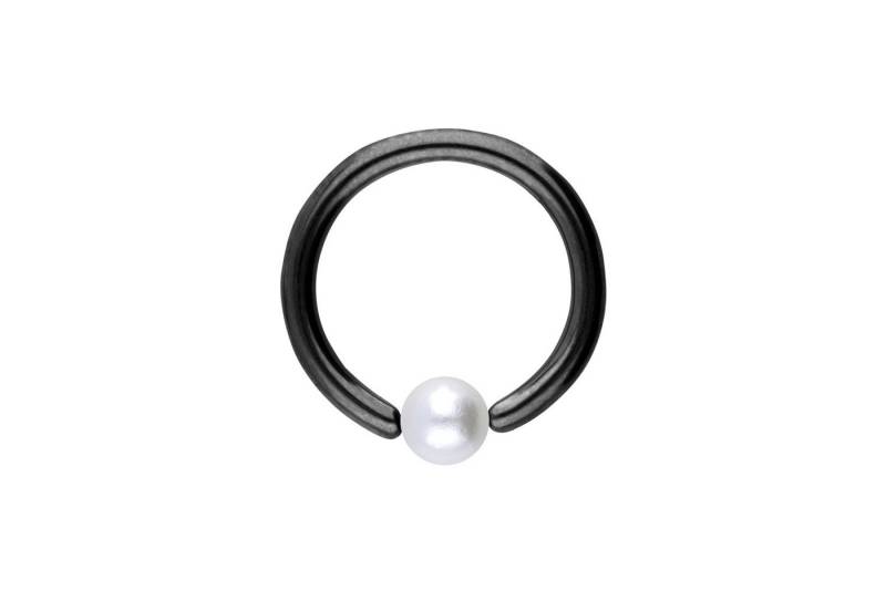 PIERCINGLINE Piercing-Set Chirurgenstahl Klemmkugelring SYNTHETISCHE PERLE (Klemm-Ringe / 1 Stk) von PIERCINGLINE