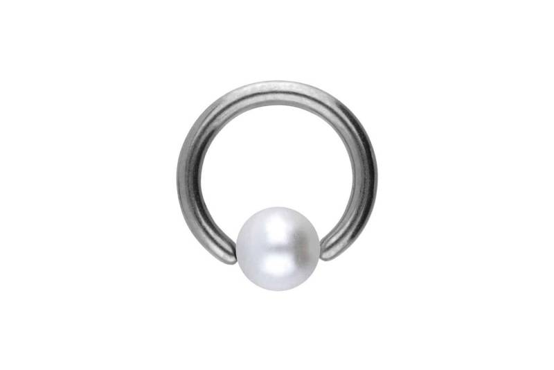 PIERCINGLINE Nasenpiercing Chirurgenstahl Klemmkugelring SYNTHETISCHE PERLE (Klemm-Ringe / 1 Stk) von PIERCINGLINE