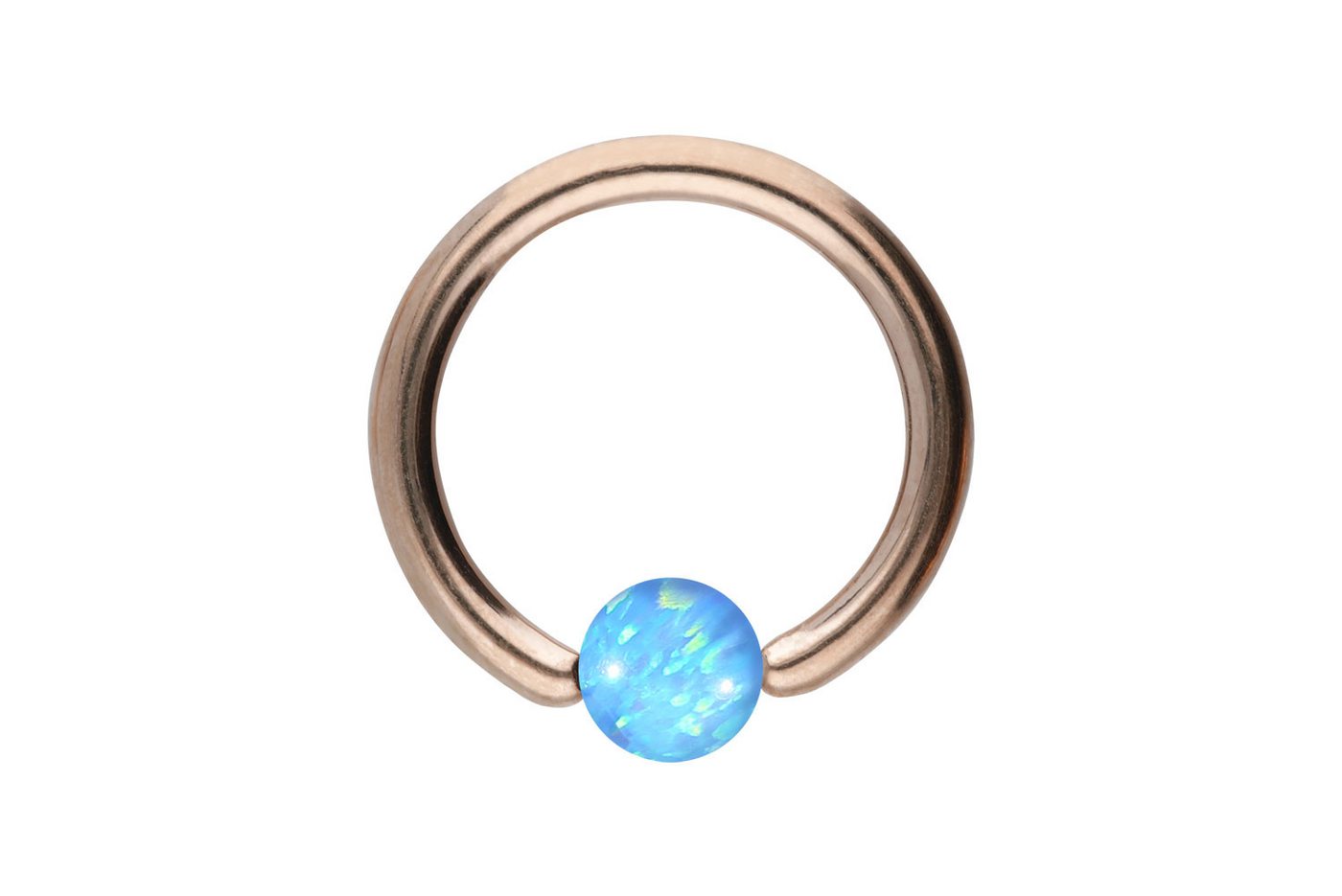 PIERCINGLINE Piercing-Set (Klemm-Ringe, Chirurgenstahl Klemmkugelring SYNTHETISCHER OPAL) von PIERCINGLINE