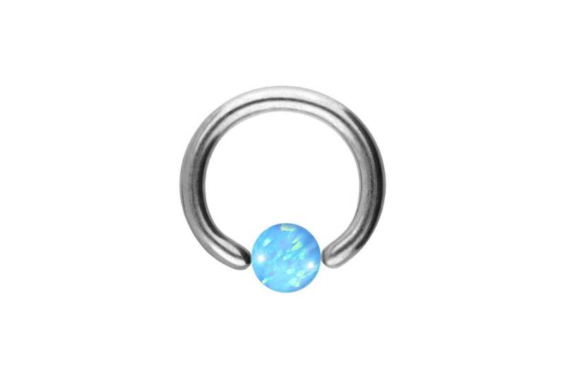 PIERCINGLINE Nasenpiercing Chirurgenstahl Klemmkugelring SYNTHETISCHER OPAL (Klemm-Ringe / 1 Stk) von PIERCINGLINE