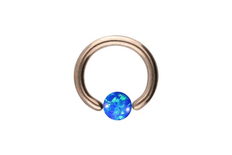 PIERCINGLINE Nasenpiercing Chirurgenstahl Klemmkugelring SYNTHETISCHER OPAL (Klemm-Ringe, 1-tlg) von PIERCINGLINE