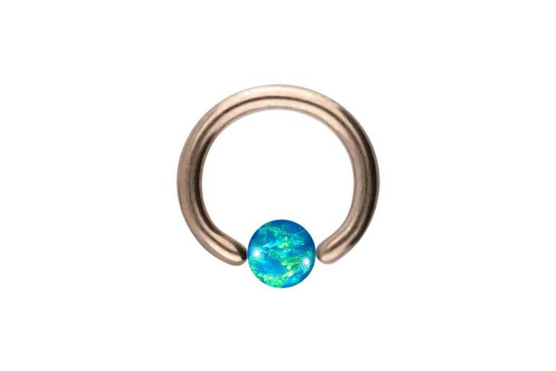 PIERCINGLINE Nasenpiercing Chirurgenstahl Klemmkugelring SYNTHETISCHER OPAL (Klemm-Ringe, 1-tlg) von PIERCINGLINE