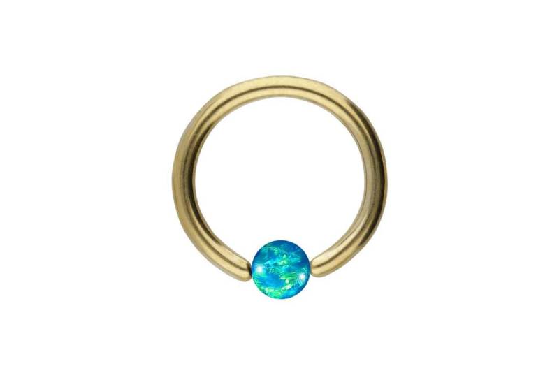 PIERCINGLINE Nasenpiercing Chirurgenstahl Klemmkugelring SYNTHETISCHER OPAL (Klemm-Ringe, 1-tlg) von PIERCINGLINE