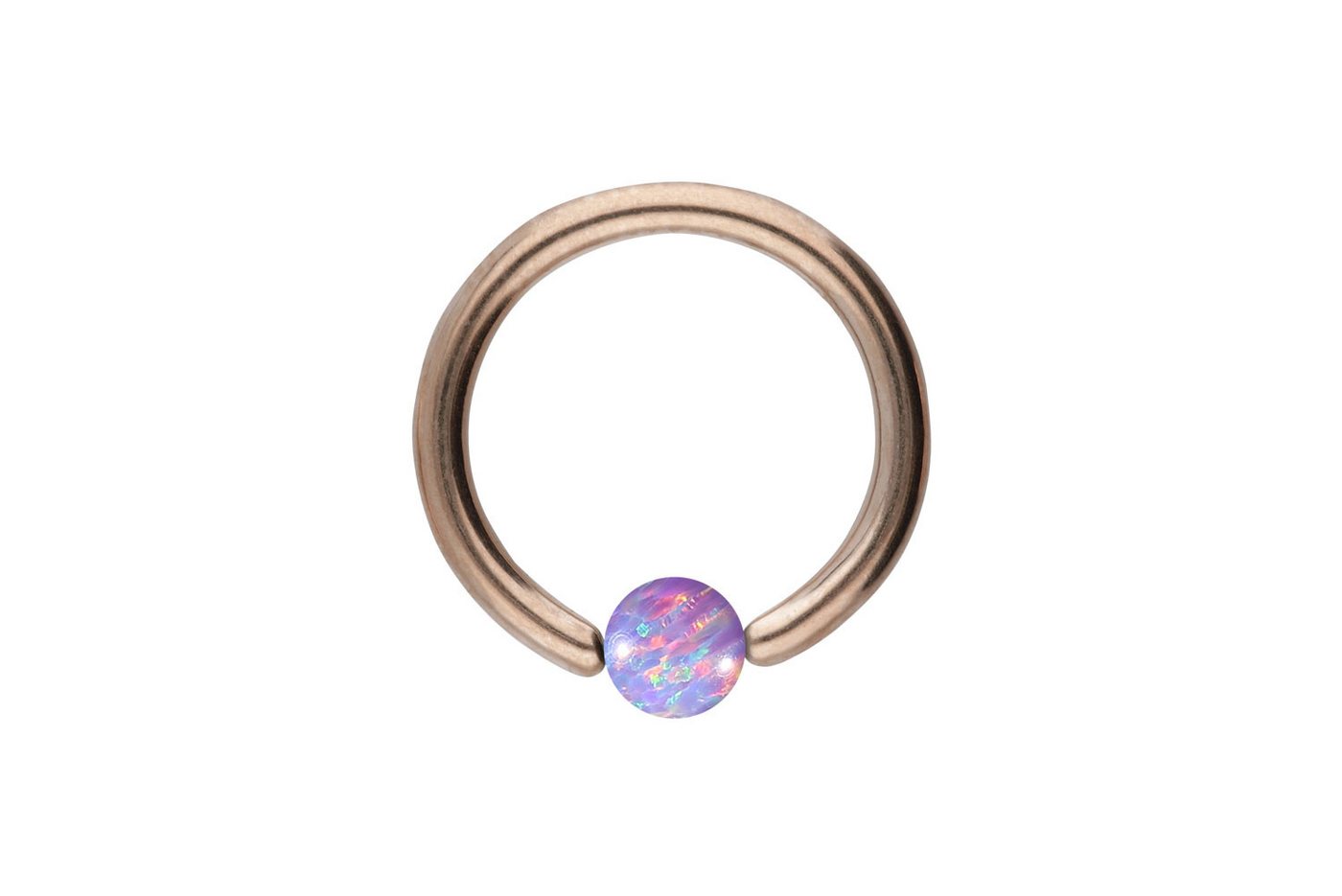 PIERCINGLINE Piercing-Set Chirurgenstahl Klemmkugelring SYNTHETISCHER OPAL (Klemm-Ringe / 1 Stk) von PIERCINGLINE