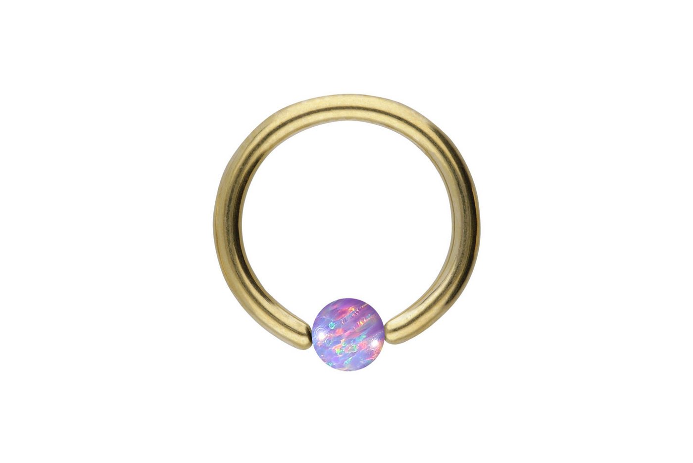 PIERCINGLINE Piercing-Set Chirurgenstahl Klemmkugelring SYNTHETISCHER OPAL (Klemm-Ringe / 1 Stk) von PIERCINGLINE