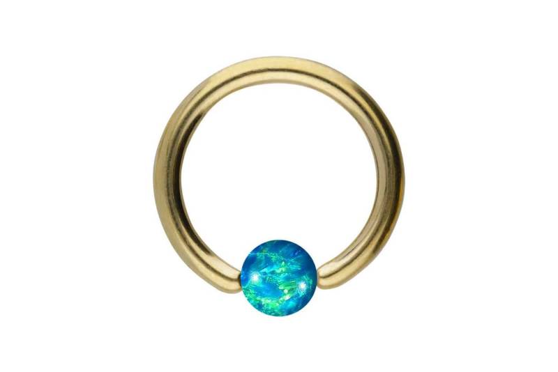PIERCINGLINE Piercing-Set (Klemm-Ringe, Chirurgenstahl Klemmkugelring SYNTHETISCHER OPAL) von PIERCINGLINE