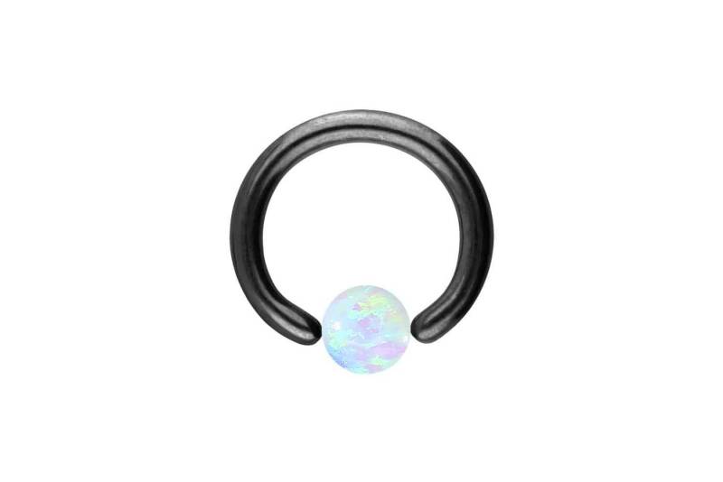 PIERCINGLINE Nasenpiercing Chirurgenstahl Klemmkugelring SYNTHETISCHER OPAL (Klemm-Ringe, 1-tlg) von PIERCINGLINE