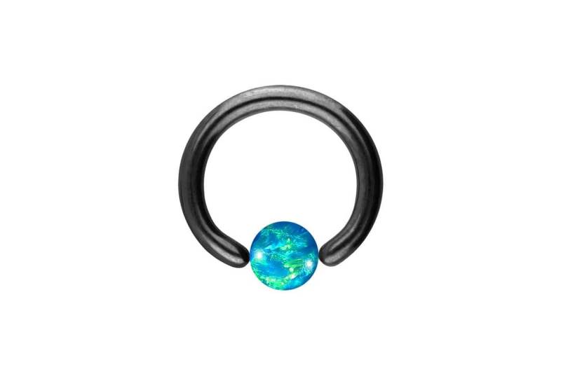 PIERCINGLINE Nasenpiercing Chirurgenstahl Klemmkugelring SYNTHETISCHER OPAL (Klemm-Ringe, 1-tlg) von PIERCINGLINE