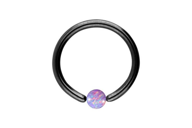 PIERCINGLINE Piercing-Set Chirurgenstahl Klemmkugelring SYNTHETISCHER OPAL (Klemm-Ringe / 1 Stk) von PIERCINGLINE