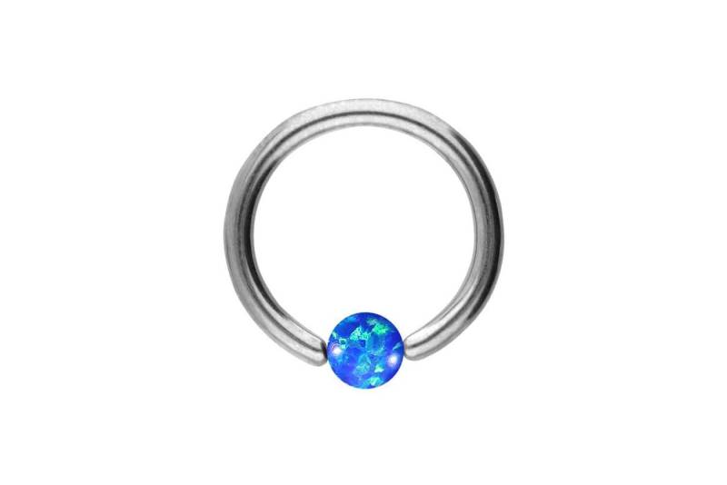 PIERCINGLINE Piercing-Set Chirurgenstahl Klemmkugelring SYNTHETISCHER OPAL (Klemm-Ringe / 1 Stk) von PIERCINGLINE