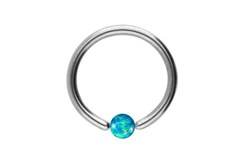 PIERCINGLINE Nasenpiercing Chirurgenstahl Klemmkugelring SYNTHETISCHER OPAL (Klemm-Ringe, 1-tlg) von PIERCINGLINE