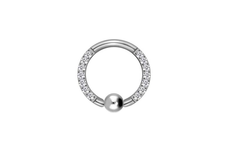 PIERCINGLINE Nasenpiercing Titan Klemmkugelring EINGEFASSTE KRISTALLE (Klemm-Ringe / 1 Stk) von PIERCINGLINE