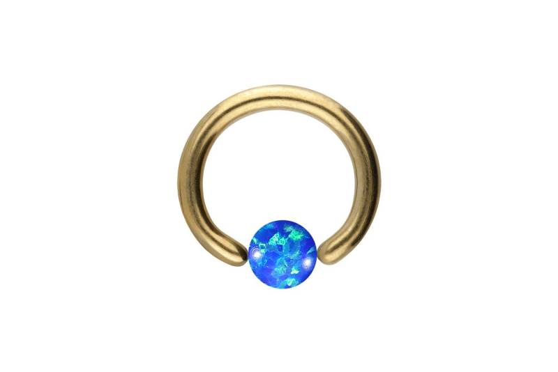 PIERCINGLINE Nasenpiercing Titan Klemmkugelring SYNTHETISCHER OPAL (Klemm-Ringe / 1 Stk) von PIERCINGLINE
