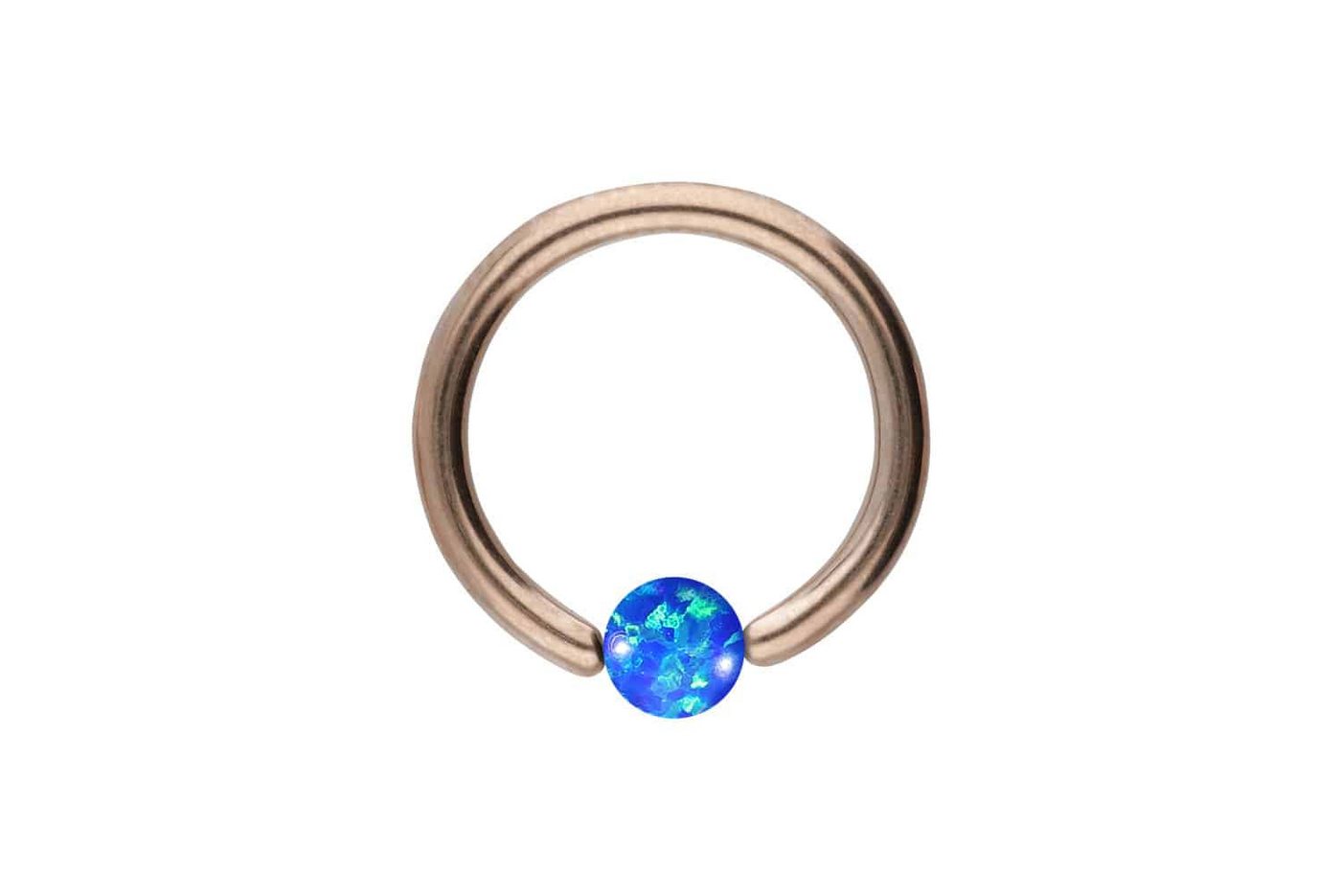 PIERCINGLINE Piercing-Set Titan Klemmkugelring SYNTHETISCHER OPAL (Klemm-Ringe / 1 Stk) von PIERCINGLINE