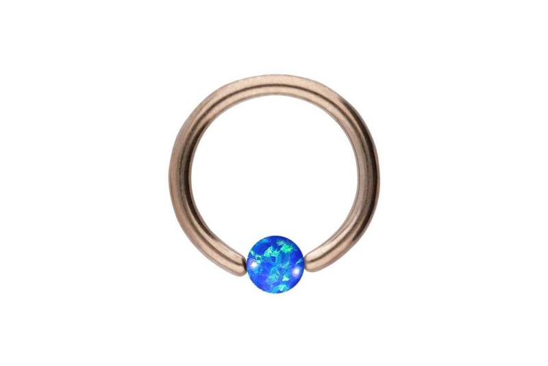 PIERCINGLINE Piercing-Set Titan Klemmkugelring SYNTHETISCHER OPAL (Klemm-Ringe / 1 Stk) von PIERCINGLINE