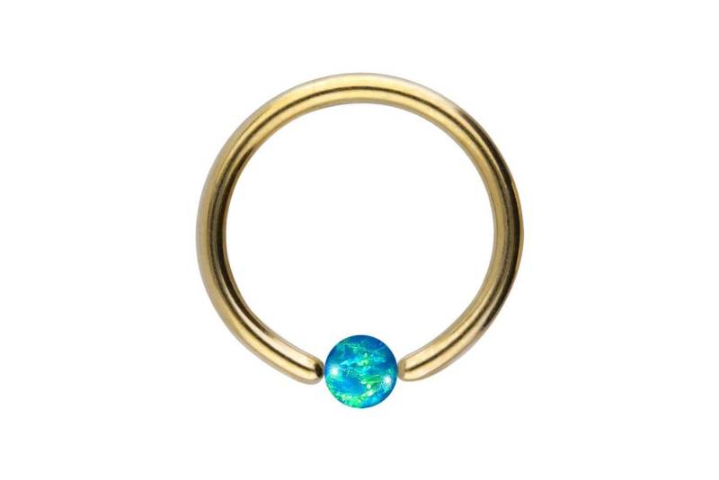 PIERCINGLINE Nasenpiercing Titan Klemmkugelring SYNTHETISCHER OPAL (Klemm-Ringe, 1-tlg) von PIERCINGLINE