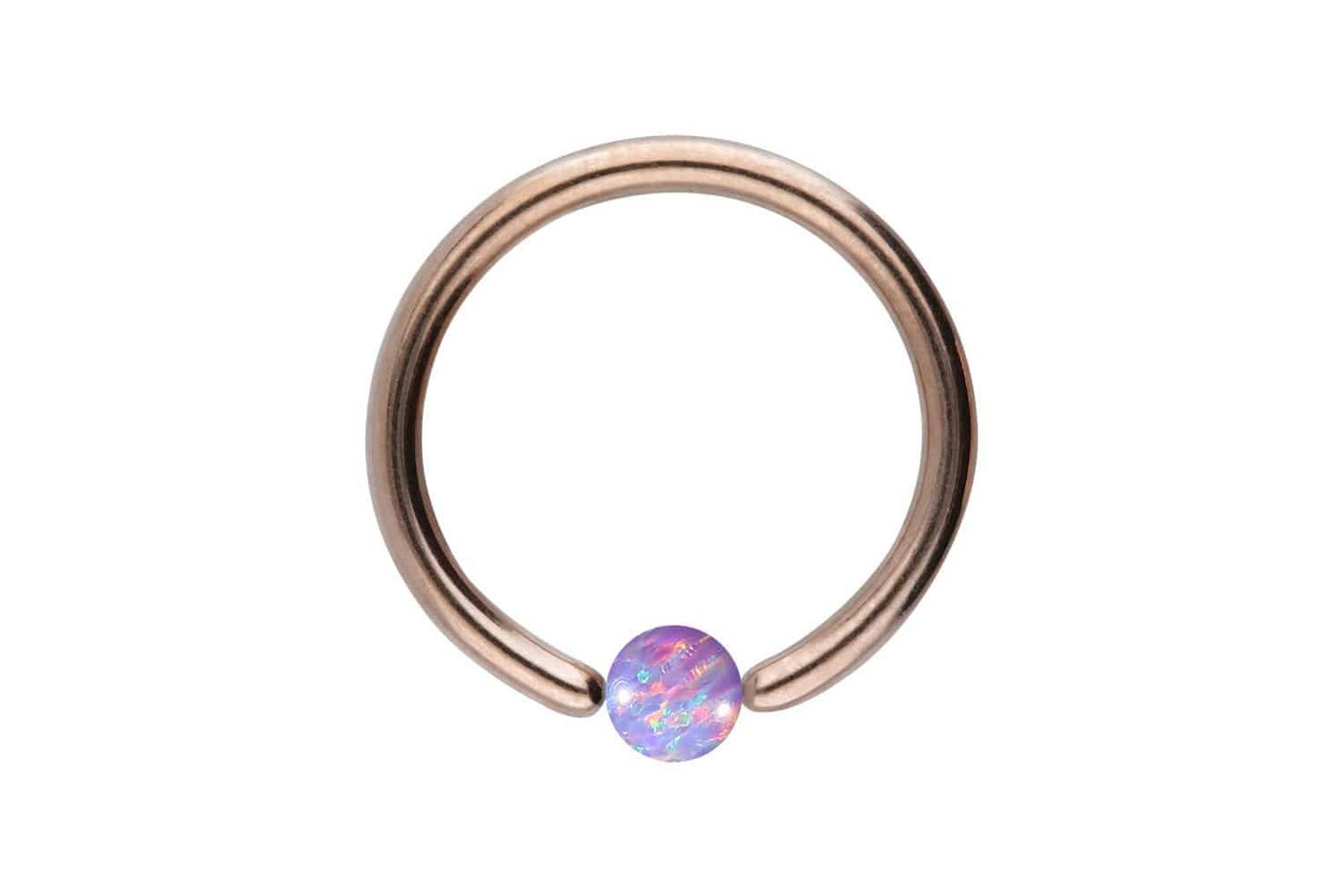 PIERCINGLINE Piercing-Set Titan Klemmkugelring SYNTHETISCHER OPAL (Klemm-Ringe / 1 Stk) von PIERCINGLINE