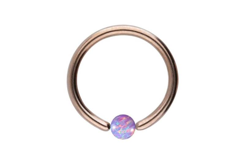 PIERCINGLINE Piercing-Set Titan Klemmkugelring SYNTHETISCHER OPAL (Klemm-Ringe / 1 Stk) von PIERCINGLINE