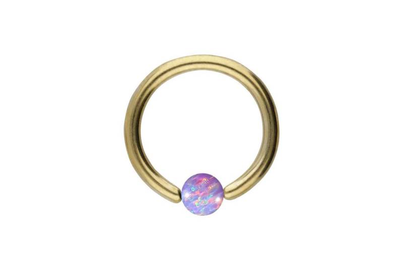 PIERCINGLINE Piercing-Set Titan Klemmkugelring SYNTHETISCHER OPAL (Klemm-Ringe / 1 Stk) von PIERCINGLINE