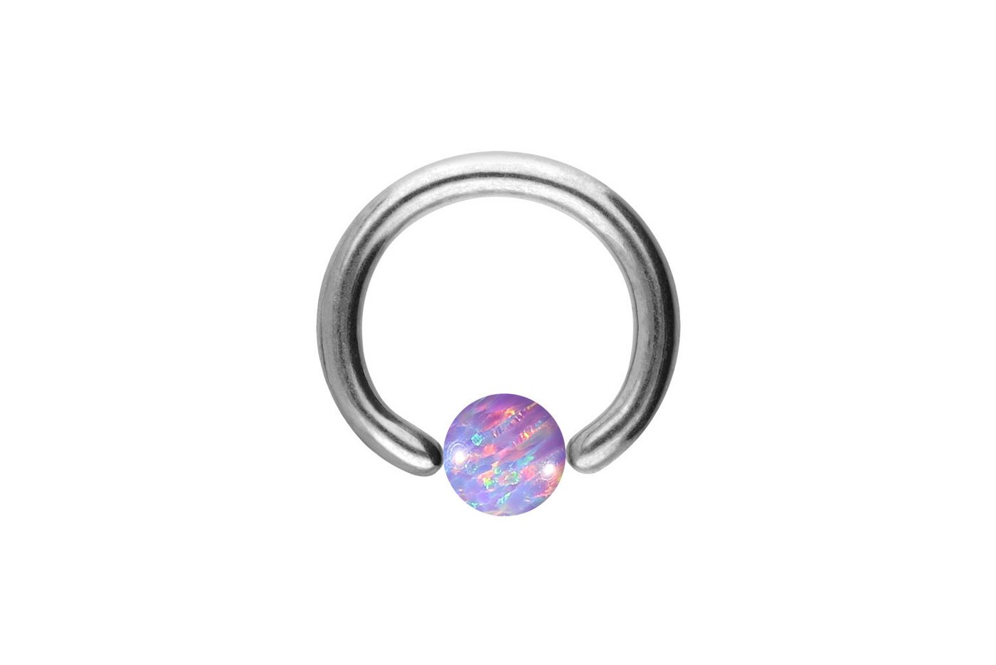PIERCINGLINE Piercing-Set (Klemm-Ringe, Titan Klemmkugelring SYNTHETISCHER OPAL) von PIERCINGLINE
