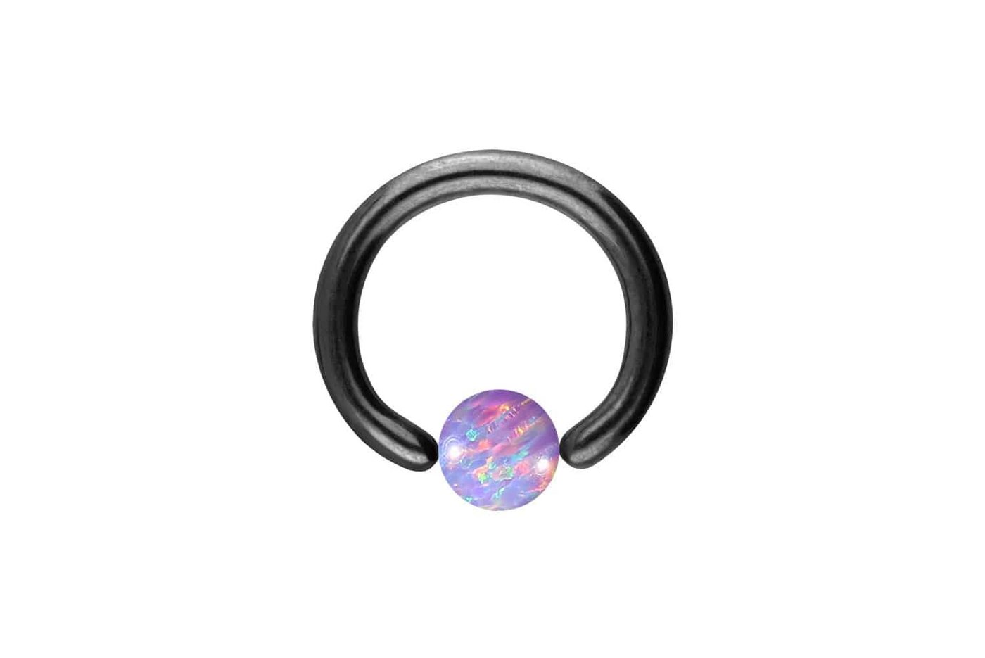 PIERCINGLINE Piercing-Set Titan Klemmkugelring SYNTHETISCHER OPAL (Klemm-Ringe / 1 Stk) von PIERCINGLINE