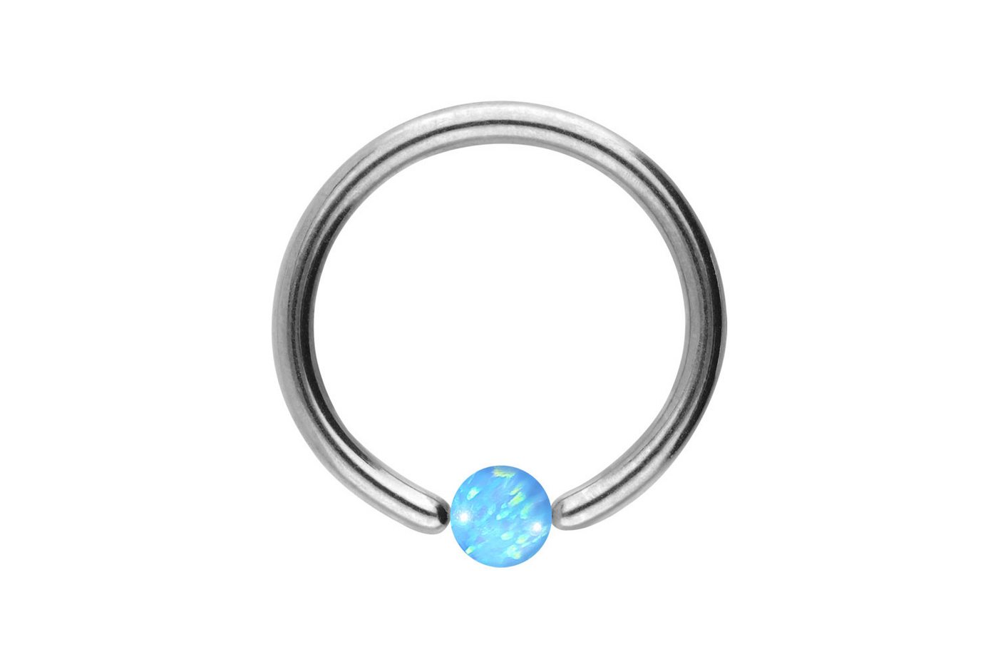 PIERCINGLINE Piercing-Set (Klemm-Ringe, Titan Klemmkugelring SYNTHETISCHER OPAL) von PIERCINGLINE