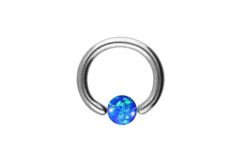 PIERCINGLINE Nasenpiercing Titan Klemmkugelring SYNTHETISCHER OPAL (Klemm-Ringe, 1-tlg) von PIERCINGLINE
