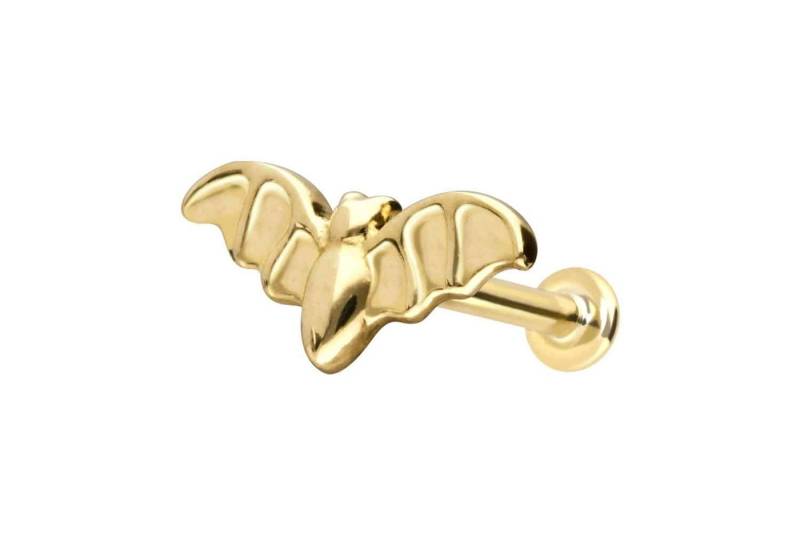 PIERCINGLINE Piercing-Set 14 Karat Gold Labret mit Push Fit FLEDERMAUS (Labrets) von PIERCINGLINE