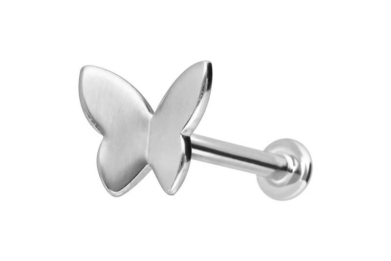 PIERCINGLINE Piercing-Set 14 Karat Gold Labret mit Push Fit SCHMETTERLING (Labrets) von PIERCINGLINE