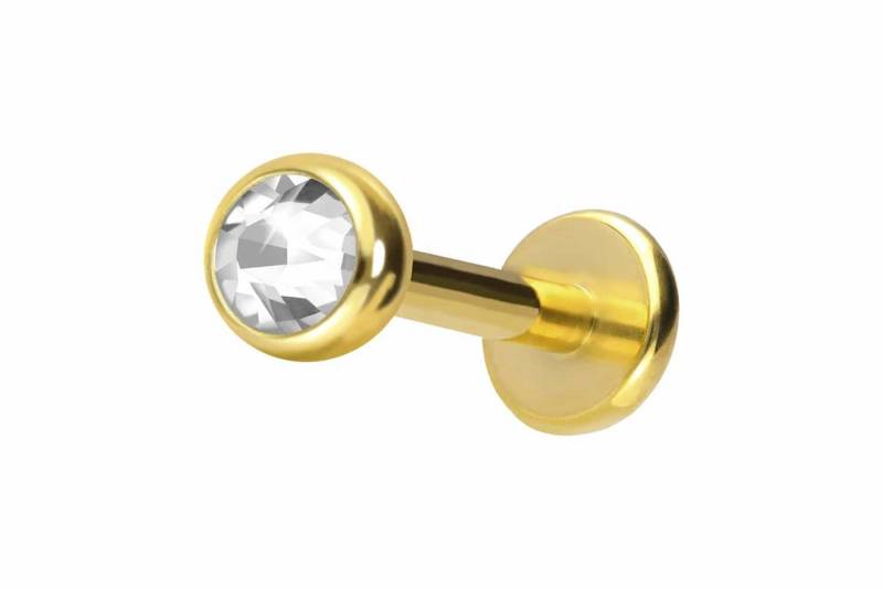 PIERCINGLINE Piercing-Set 18 Karat Gold Labret DIAMANT (Labrets / 1 Stk) von PIERCINGLINE