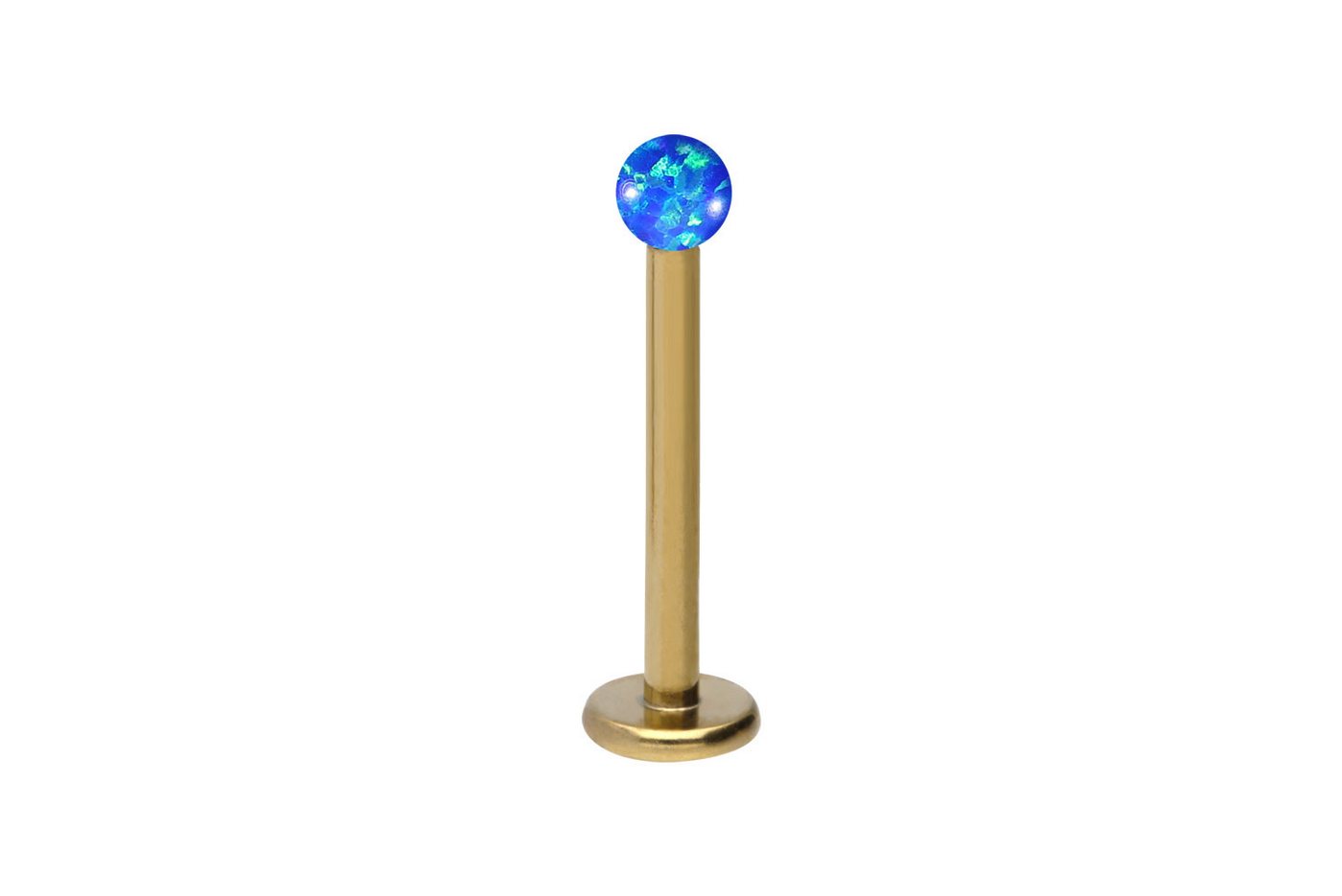PIERCINGLINE Piercing-Set Chirurgenstahl Labret SYNTHETISCHER OPAL (Labrets / 1 Stk) von PIERCINGLINE