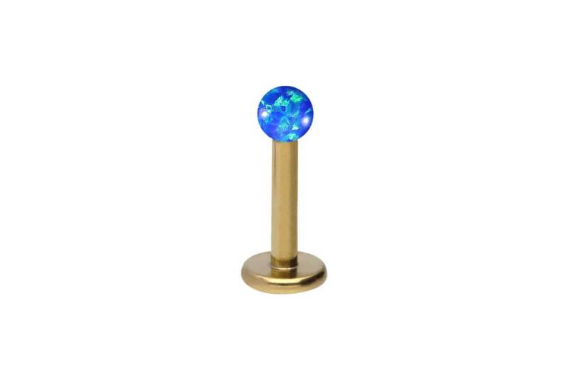 PIERCINGLINE Piercing-Set Chirurgenstahl Labret SYNTHETISCHER OPAL (Labrets / 1 Stk) von PIERCINGLINE