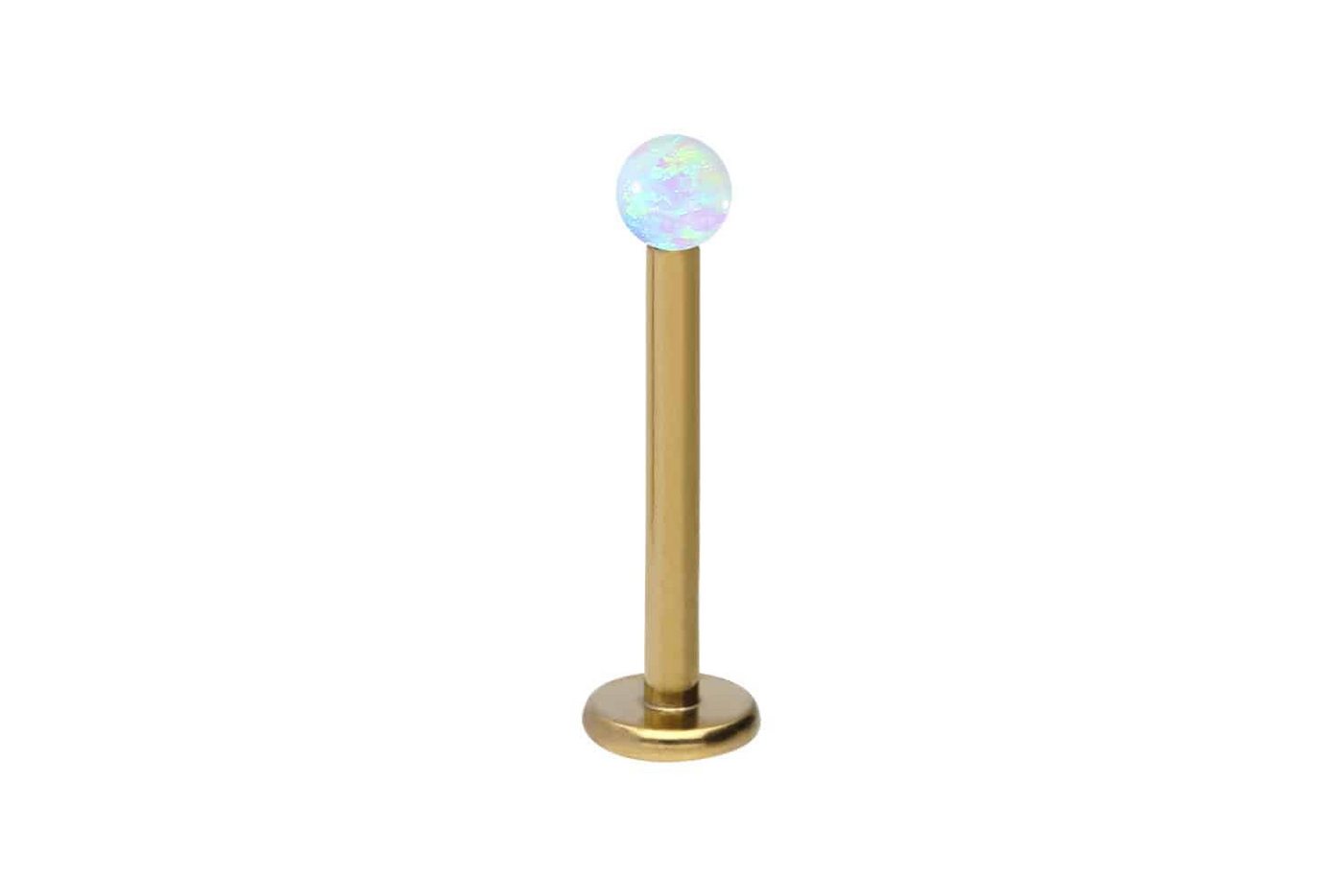 PIERCINGLINE Piercing-Set Chirurgenstahl Labret SYNTHETISCHER OPAL (Labrets / 1 Stk) von PIERCINGLINE