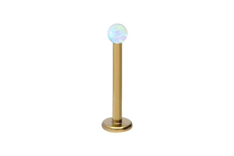 PIERCINGLINE Piercing-Set Chirurgenstahl Labret SYNTHETISCHER OPAL (Labrets / 1 Stk) von PIERCINGLINE