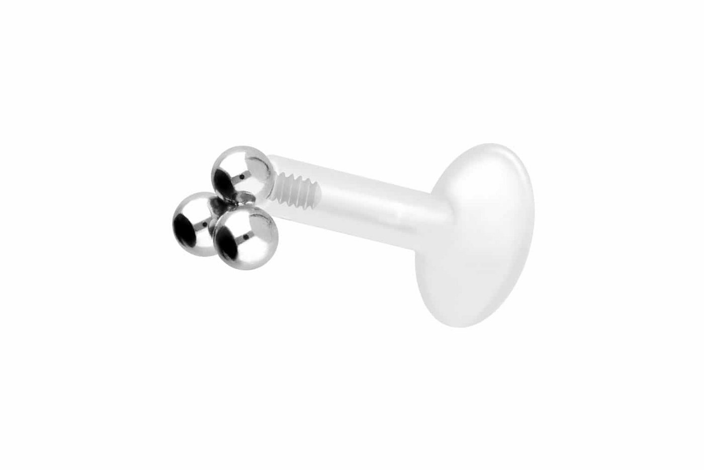 PIERCINGLINE Nasenpiercing PTFE Labret mit Innengewinde + Titan-Aufsatz 3 KUGELN (Labrets, 1-tlg) von PIERCINGLINE