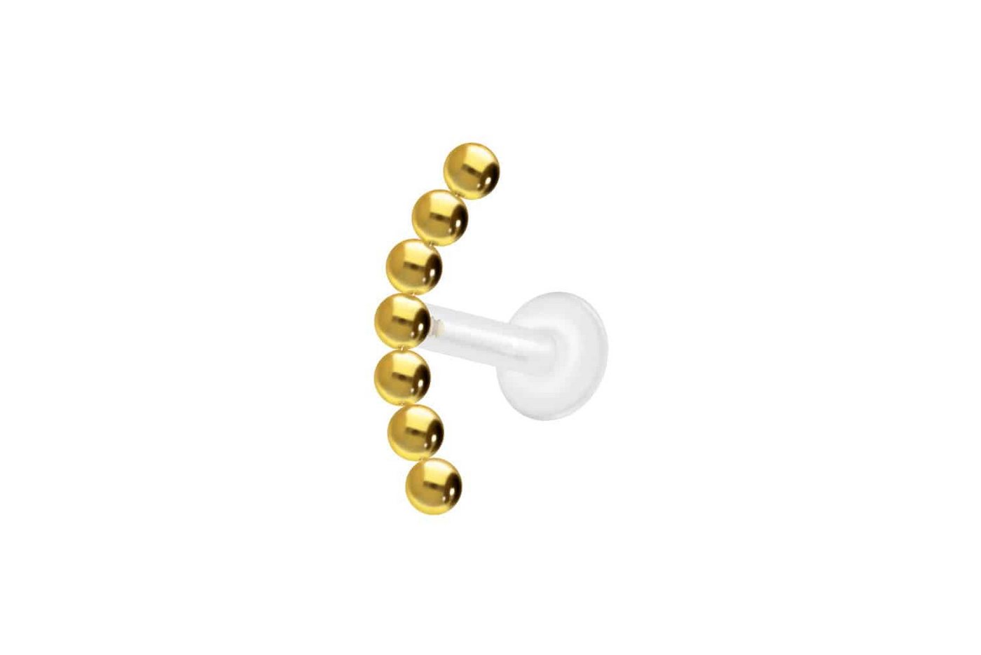 PIERCINGLINE Nasenpiercing PTFE Labret mit Innengewinde + Titan-Aufsatz 7 KUGELN (Labrets, 1-tlg) von PIERCINGLINE