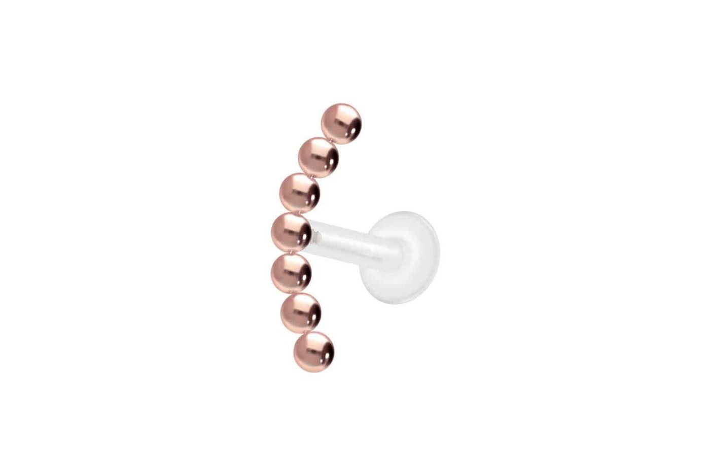 PIERCINGLINE Nasenpiercing PTFE Labret mit Innengewinde + Titan-Aufsatz 7 KUGELN (Labrets, 1-tlg) von PIERCINGLINE