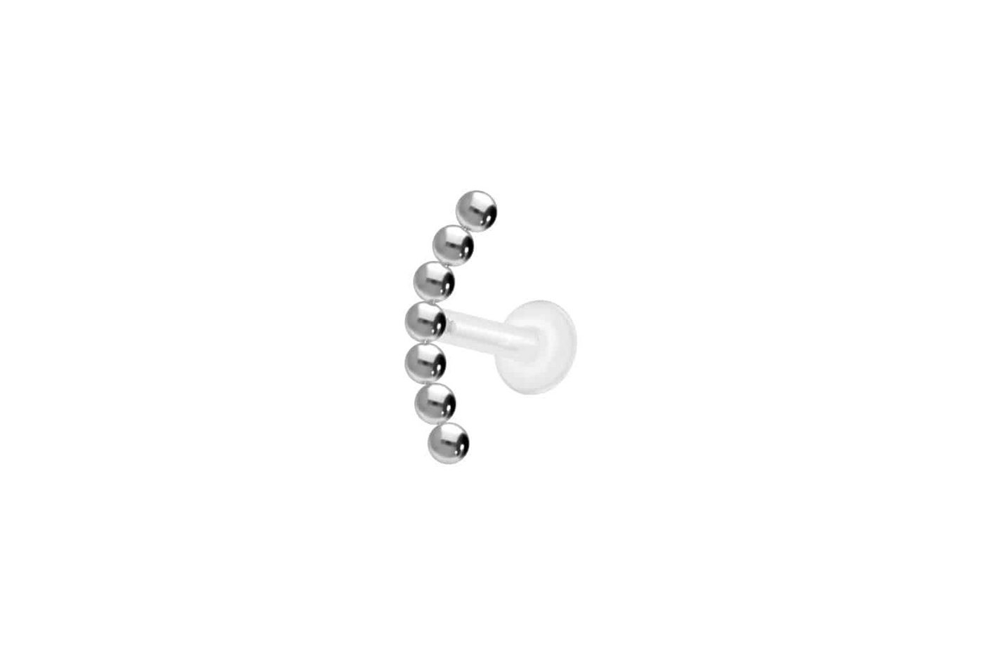 PIERCINGLINE Nasenpiercing PTFE Labret mit Innengewinde + Titan-Aufsatz 7 KUGELN (Labrets, 1-tlg) von PIERCINGLINE