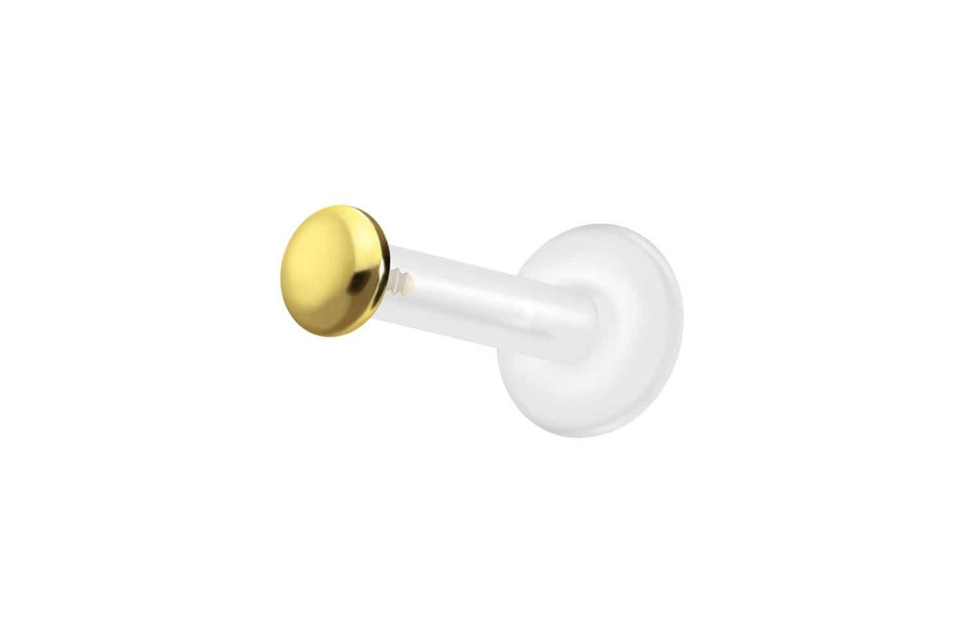PIERCINGLINE Nasenpiercing PTFE Labret mit Innengewinde + Titan-Aufsatz FLACH (Labrets, 1-tlg) von PIERCINGLINE