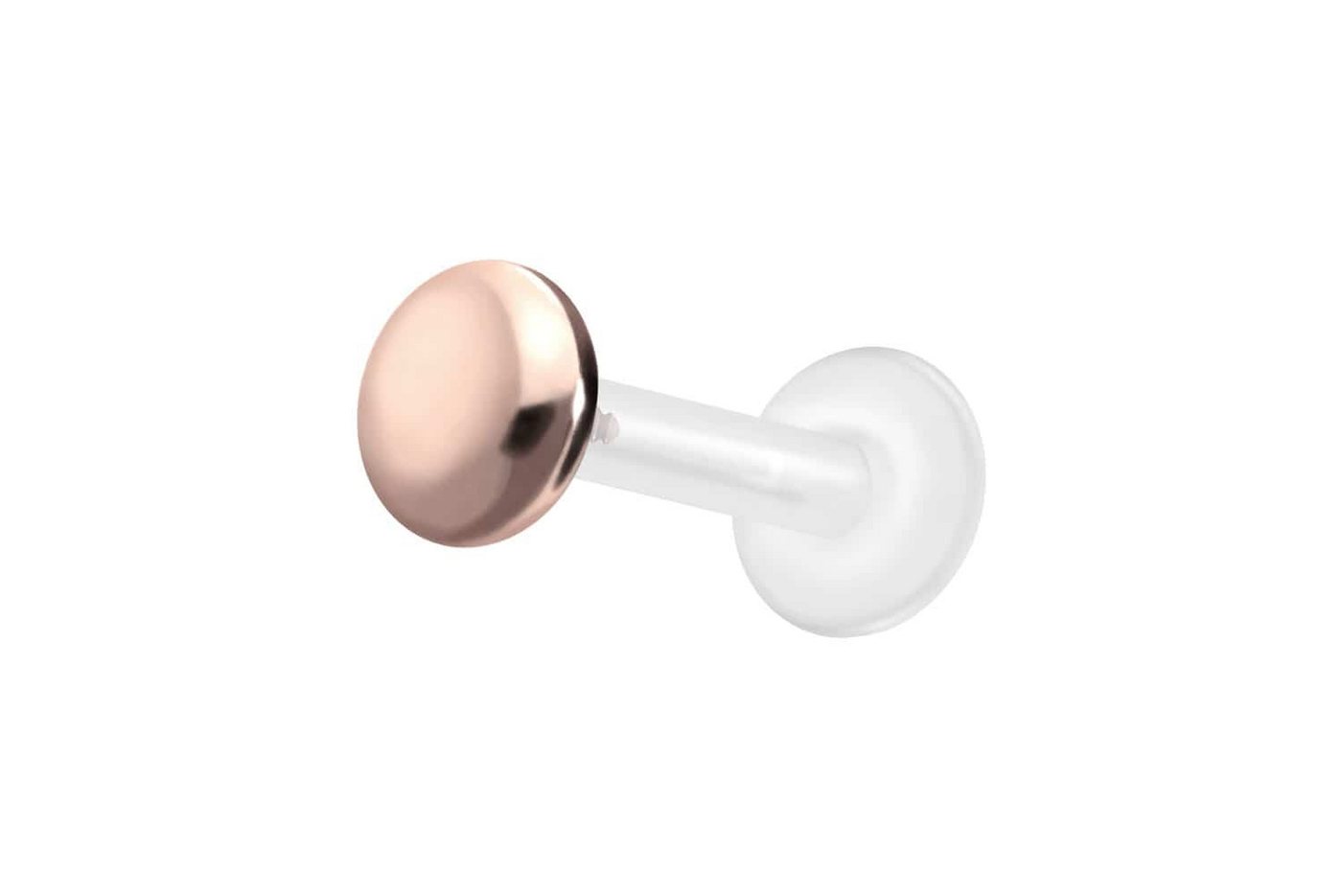 PIERCINGLINE Nasenpiercing PTFE Labret mit Innengewinde + Titan-Aufsatz FLACH (Labrets, 1-tlg) von PIERCINGLINE