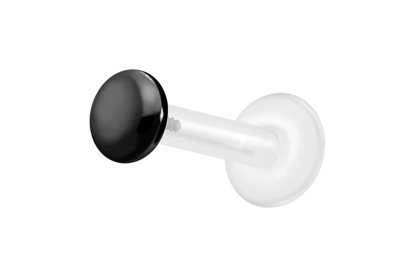 PIERCINGLINE Nasenpiercing PTFE Labret mit Innengewinde + Titan-Aufsatz FLACH (Labrets, 1-tlg) von PIERCINGLINE
