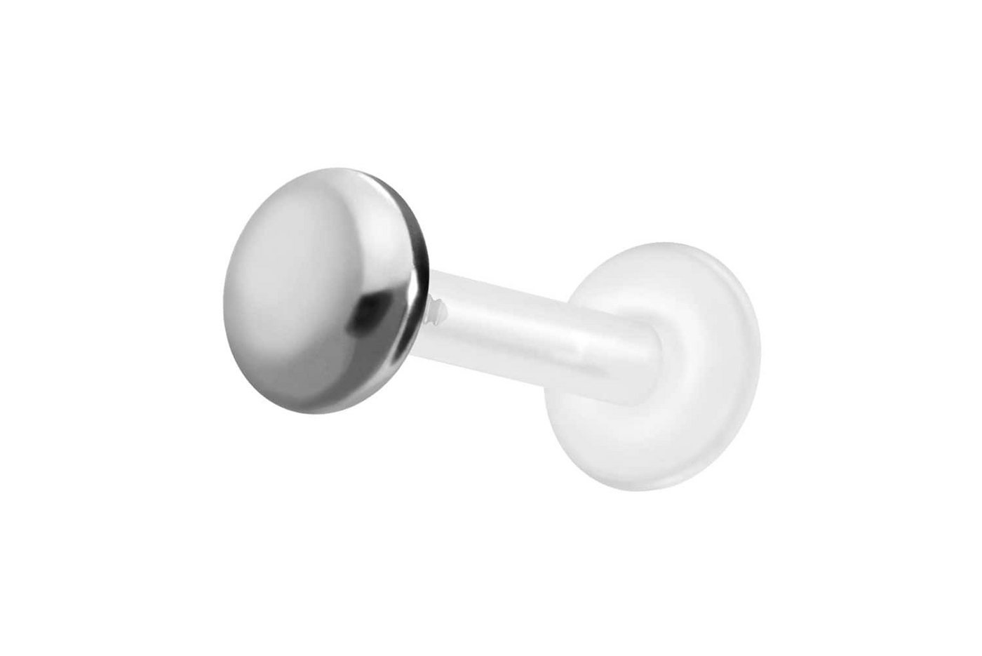 PIERCINGLINE Nasenpiercing PTFE Labret mit Innengewinde + Titan-Aufsatz FLACH (Labrets, 1-tlg) von PIERCINGLINE