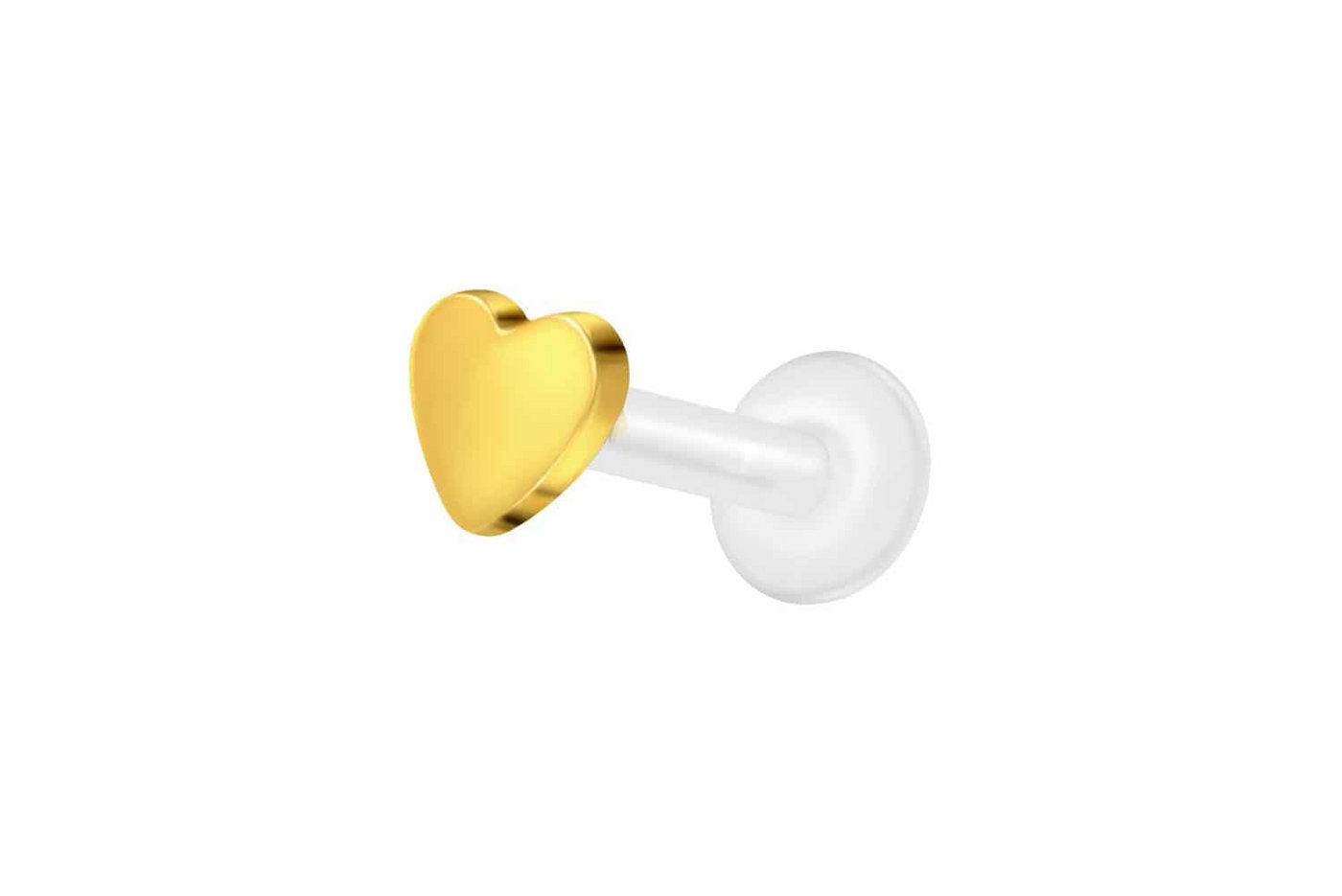 PIERCINGLINE Nasenpiercing PTFE Labret mit Innengewinde + Titan-Aufsatz HERZ (Labrets, 1-tlg) von PIERCINGLINE